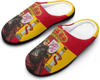Generic Flag of Spain Bull Womens Cotton Slipper Comfortable Cozy Plush Slippers Anti-Skid Indoor House Closed Toe Shoes