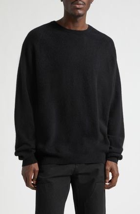 Frenckenberger Cashmere & Silk Crewneck Sweater in Black at Nordstrom, Size X-Large