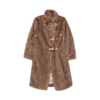 Molliolli Abrigo de Pelo Sint&eacute;tico - Jackets - Mujer - Marr&oacute;n - XS