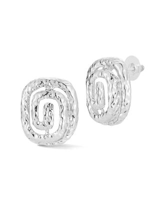 Glaze Jewelry Plated Hammered Swirl Stud Earrings