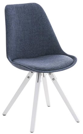 Clp Silla De Comedor Pegleg Square En Tela Azul Blanco