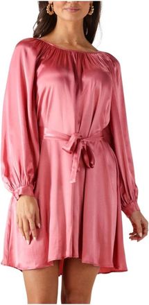 Greek Archaic Kori Kleedjes, Dames, Roze, S, Katoen, Roze Mini Jurk