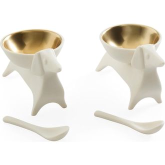 Jonathan Adler Dachshund Salt and Pepper Cellars in White /Gold at Nordstrom