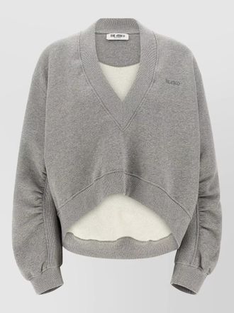 The Attico sweatshirt logo embroidery v neck design