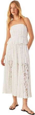 Rebecca Taylor Geo Eyelet Pleated Skirt in Milk at Nordstrom, Size 12