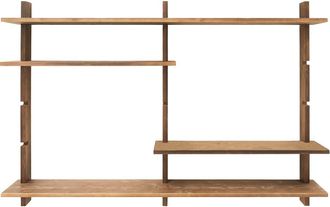 Hannun Estantería modular de pared en madera de color marrón claro