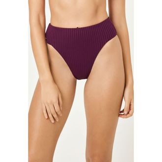 L*Space Savannah High Waist Bikini Bottoms in Merlot at Nordstrom Rack, Size X-Small
