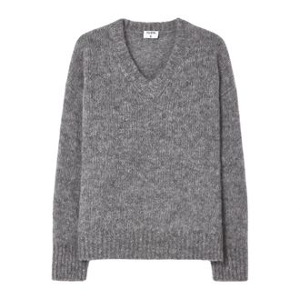 Filippa K Hairy Alpaca V-neck Sweater - Dames - V-hals truien - Grijs - S - Truien & Vesten