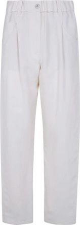 Brunello Cucinelli Straight Natural Broeken - Dames - Straight fit broeken - Wit - 2XL - Broeken