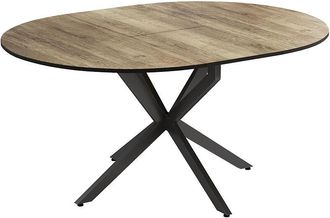 Vicco Mesa De Comedor Loyd, Negro/roble R&uacute;stico, 120 X 76.5 Cm Extensible
