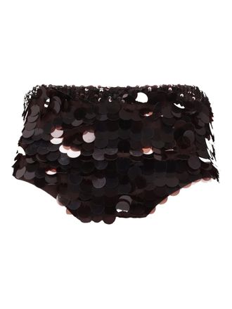 P.A.R.O.S.H. sequin-embellishment shorts - women - Polyamide/Spandex/Elastane - M - Black
