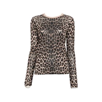 BASERANGE Leopard-print Long-sleeve T-shirt