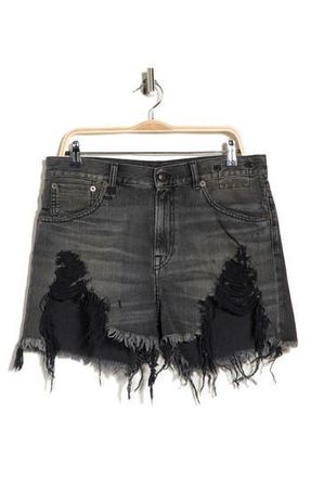 R13 Shredded Slouch Denim Shorts in Niles Black at Nordstrom Rack, Size 32