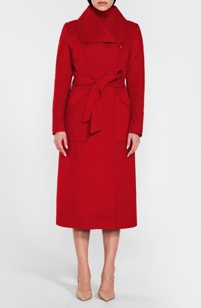 Sentaler Wide Collar Alpaca & Wool Wrap Coat in Scarlet Red at Nordstrom, Size X-Small