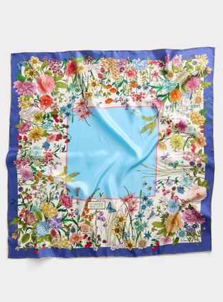 Simons Womens Spring flower pure silk scarf