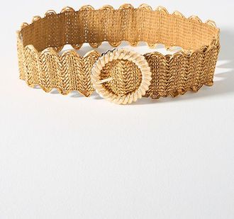 Anthropologie Stretch Shimmer Raffia Belt