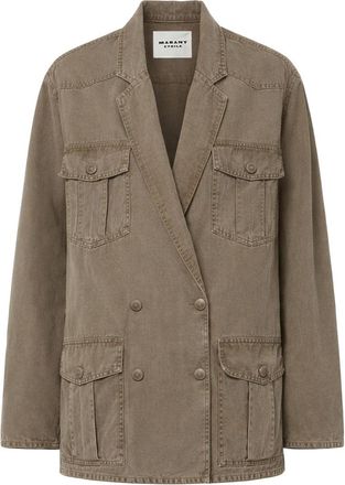 Isabel Marant Nevala Double-Breasted Flap Pockets Jacket