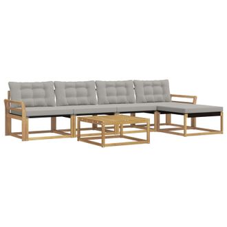 vidaXL Conjunto De Sof&aacute;s De Exterior 6 Pcs Blanco Y Gris Claro Vidaxl