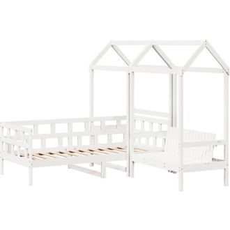 vidaXL Vidaxl - Sof&aacute; Cama Con Techo Madera Maciza De Pino Blanco 80x200 Cm