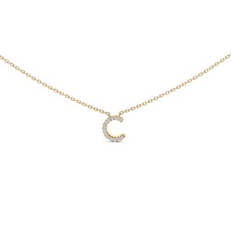 House of Brilliance 10K Gold Diamond Accent A-Z Block Initial Pendant Necklace