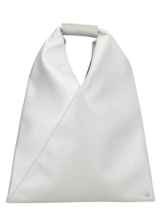 Maison Margiela Silver Triangular Polyurethane Metallic Texture Tote Bag