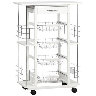 HOMCOM Carro de cocina 57x37x83 cm blanco