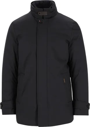 Moorer Gorner-KN Quilted Down Jacket with High Collar and Buttoned Flap