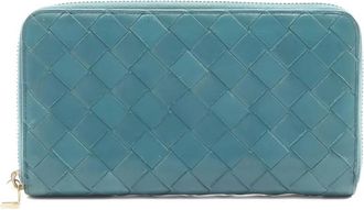 Bottega Veneta 2000s Intrecciato portemonnee met rits - Blauw