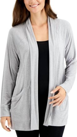 Alfani Open-Front Lounge Wrap In Charcoal Heather