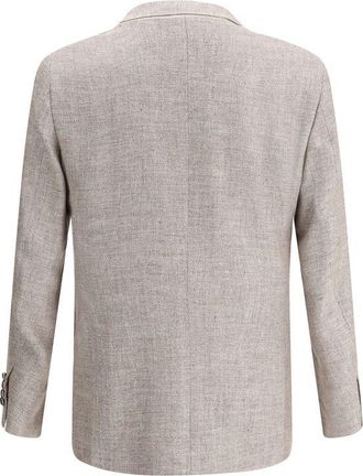 Brunello Cucinelli Mens Light Brown Linen Blazer Clothing