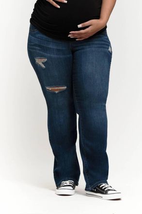 1822 Denim Maternity Slim Boot Cut With Bellyband Jeans - Plus In Eleni