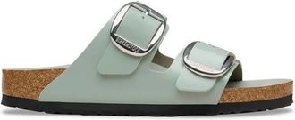 Birkenstock Slippers - Dames - Sandalen - Groen - 37 EU - Leer - Schoenen