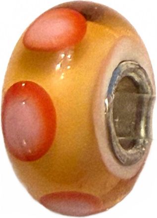 Trollbeads Womens Universal Spots Glass Bead Charm In Unique Yellow With Orange