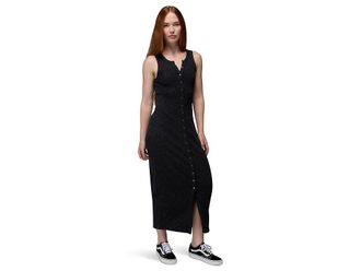 Prana Cambria Cove Maxi Dress Womens Dress Black Heather : LG (Womens 12-14), Cotton/Elastane