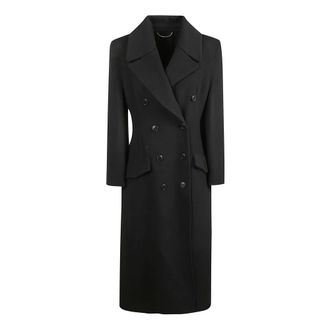 Ermanno Scervino Double-Breasted Wide Lapel Wool Coat - female - Ermanno Scervino - Double-Breasted Coats - Black - XS - Coats