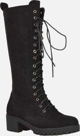 XY London Womens XY London Womens/Ladies Aspen Knee-High Biker Boots - Black - Size: 5