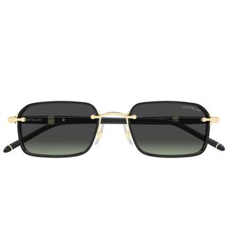 Montblanc Rectangular Sunglasses - male - MONTBLANC - Sunglasses - Black - 54 MM - Accessories