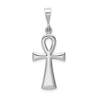 Diamond2Deal 14k White Gold Ankh Cross Pendant