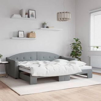 vidaXL Sof&aacute; Cama Nido Tela Gris Claro 90x200 Cm Vidaxl