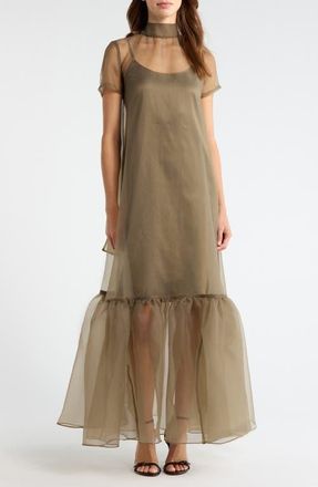 Staud Calluna Organza Gown in Thyme at Nordstrom, Size X-Small