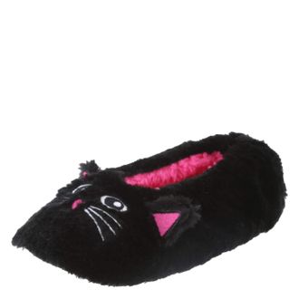 Generic Women Fuzzy Animal Slipper Socks, Black Cat, 7.5-9