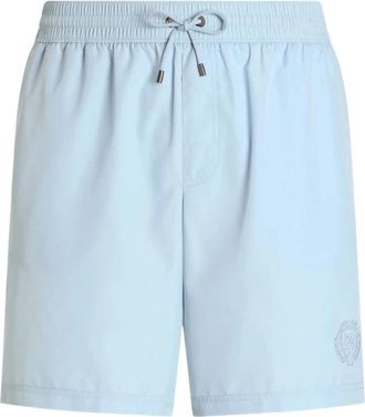 Dolce & Gabbana Tonal Emblem Zwemshorts - Heren - Strandmode - Blauw - M - Polyester - Badmode