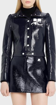 Courrèges Textured Vinyl Crop Jacket