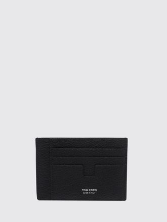 Tom Ford Flat Calf Leather Card Holder with Seven Slots and Laminated Logo