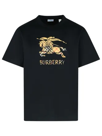 Burberry Schwarzes Burberry-T-Shirt Seth aus Baumwolle