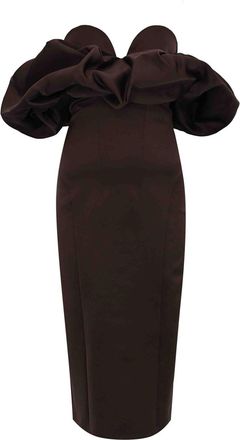 Elisabetta Franchi Duchess Dress With 3D Neckline