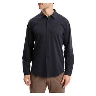 People of Shibuya Yogo Long-Sleeved Shirt - Heren - Casual Overhemden - Blauw - 2XL - Katoen - Overhemden