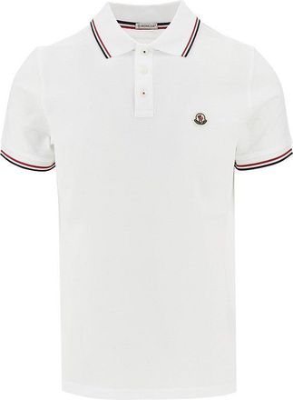 Moncler Cotton polo shirt with logo patch Man XXL