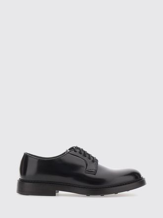 Doucal's Wine-Coloured Brushed Calfskin Derby Shoes with Rubber Sole