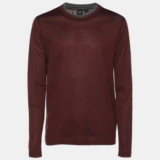 HUGO BOSS Boss By Hugo Boss Burgundy Knit Slim Fit Sweater